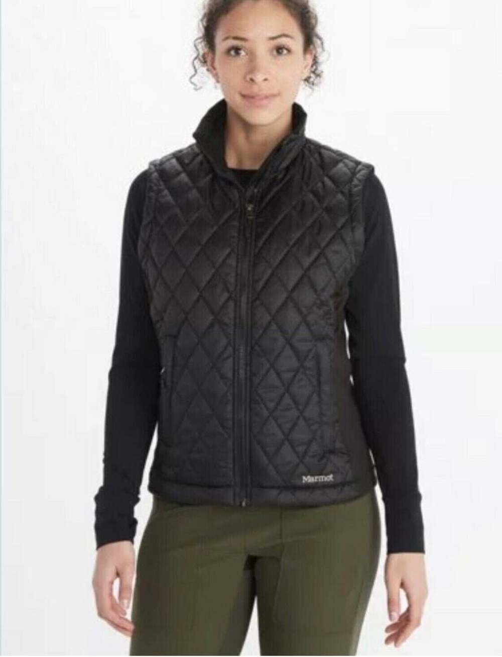 Marmot Kitzbuhel Women's Diamond Quilted Full Zip Vest Black Size XS